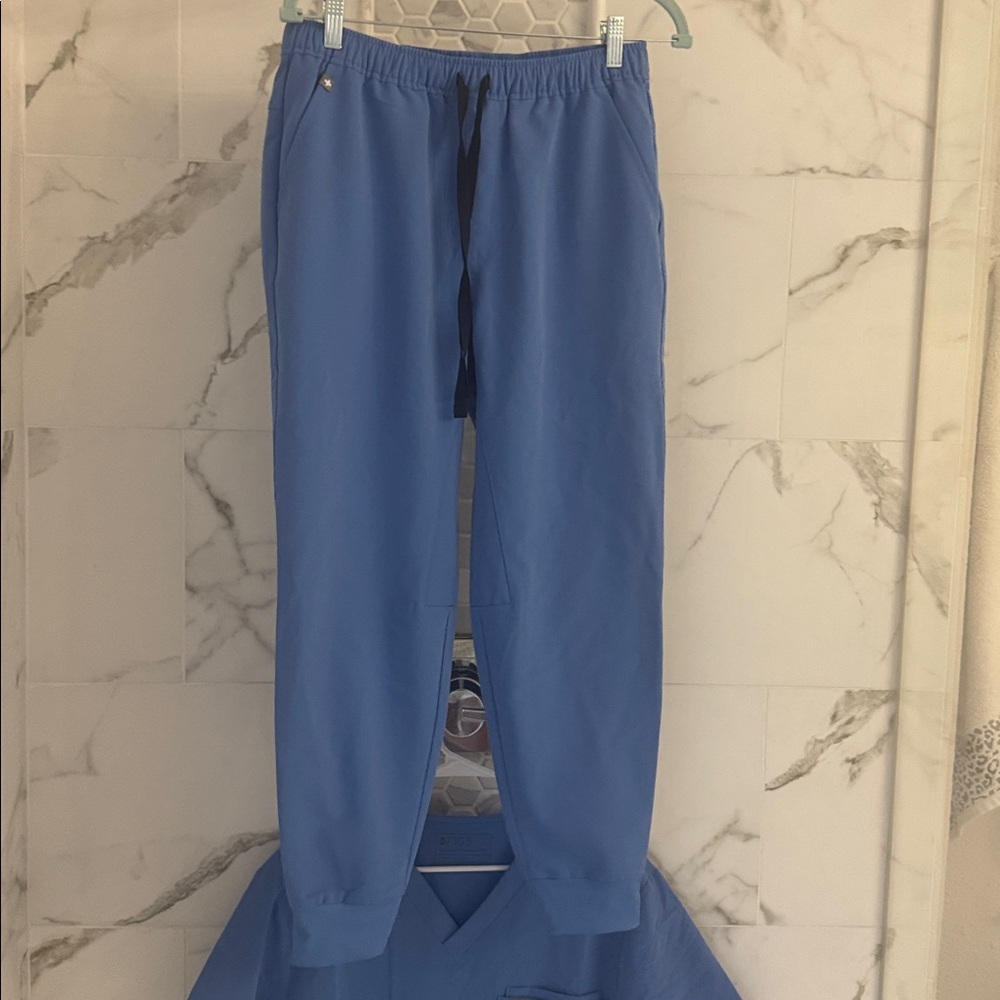 Blue Jogger Scrub Pants figs nwt